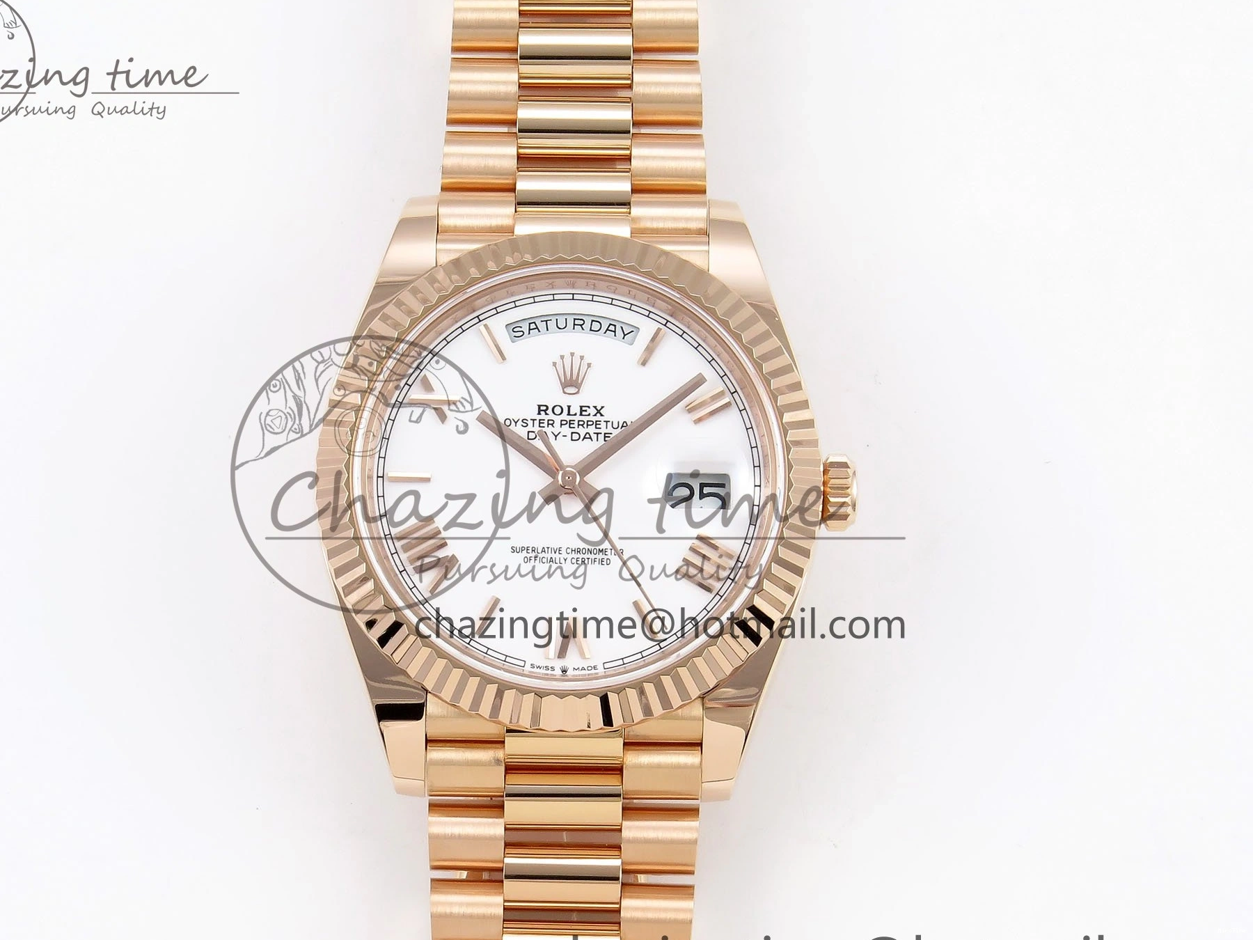 MiroTime 0318 Day Date 40 RG 228235 ARF 1:1 Best Edition White Roman Dial on President Bracelet VR Bright 1510